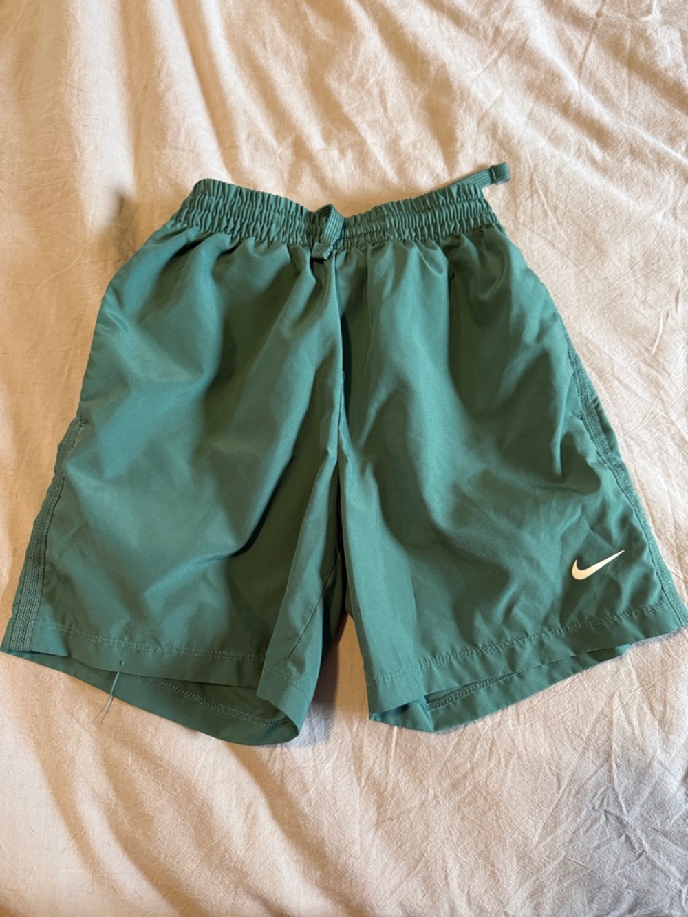 Nike Dry Fit Teal Athletic Shorts with White Swoosh
